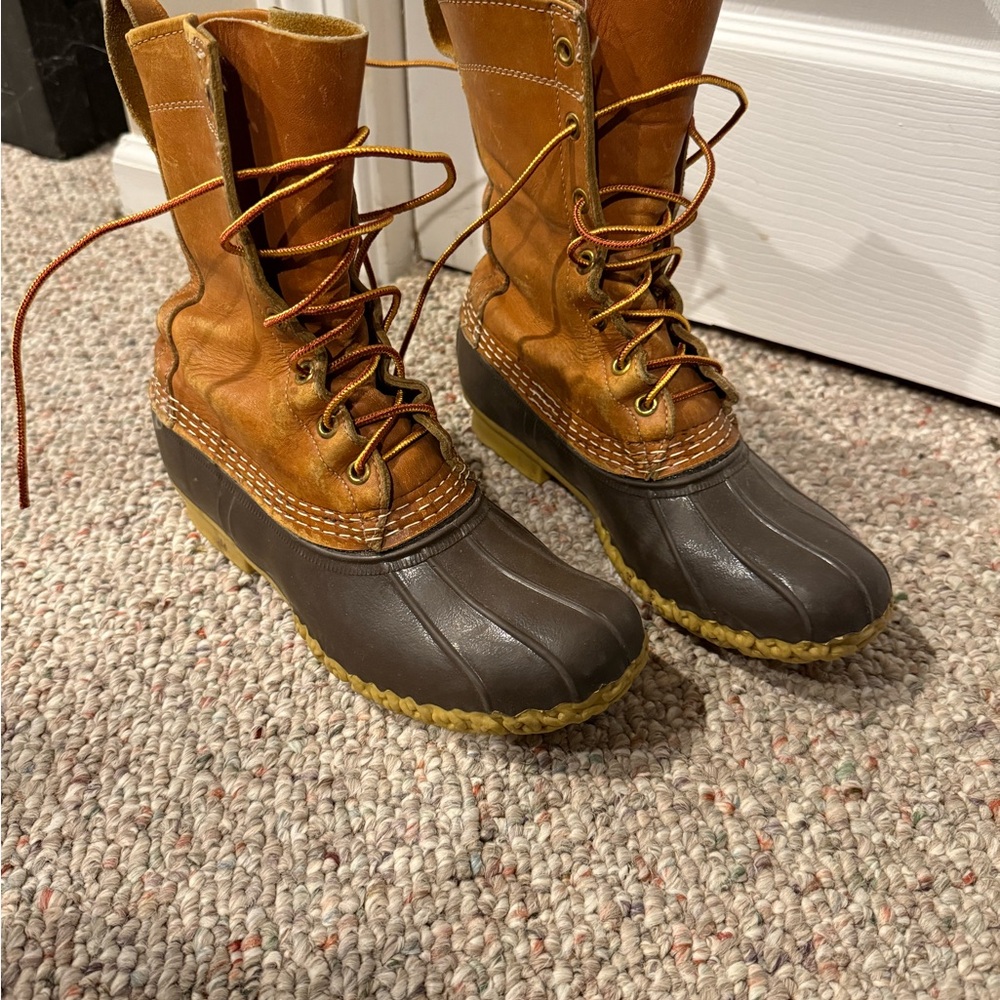 Brown and Tan Duck Boots